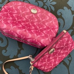 Coach cosmetic and wristlet